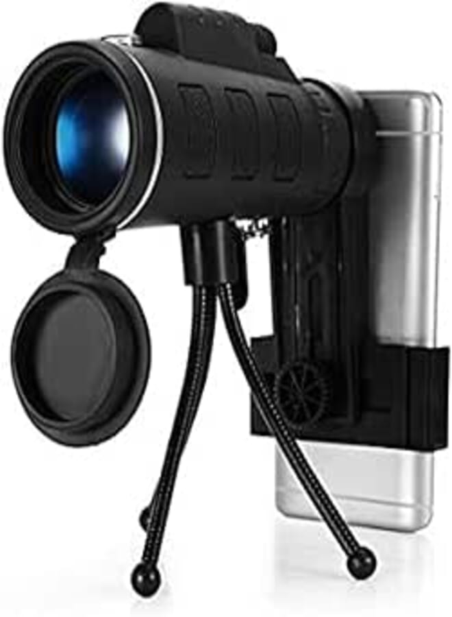 40x60 Monocular Telescopes, High Night Vision Waterproof Spotting Scopes for Adults with Phone Clip and Tripod for Cell Phonefor Bird Watching, Hunting, Camping, Hiking, Outdoor,Surveillance - BC012